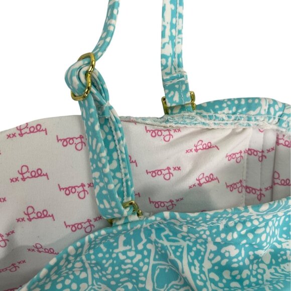 Lilly Pulitzer Fluorescent Printed Bikini Top With Adjustable Straps Sz L - New - Picture 4 of 8